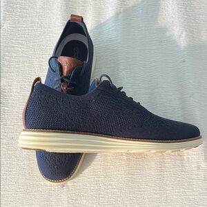Cole Haan Men's Wingtip Blue Knit Oxford Shoes